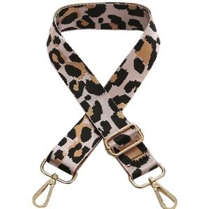 Adjustable 54 in Pink and Black Leopard Print Purse Strap for Bag Cross Body